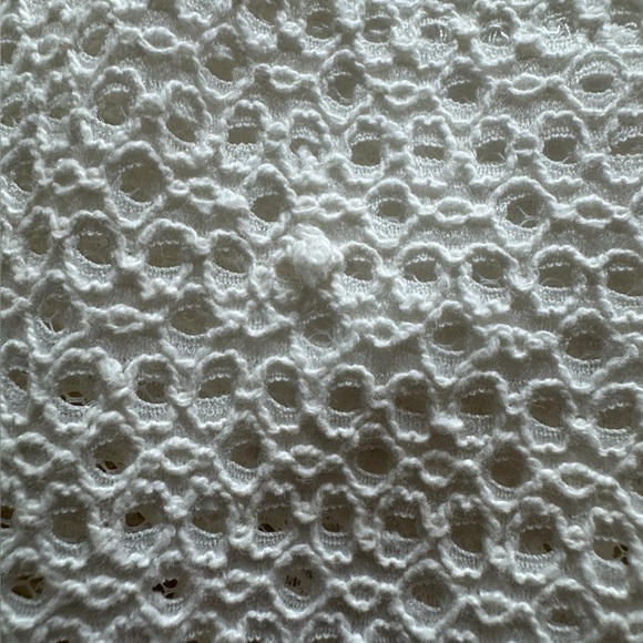 MAJE Rayane Ivory Black Piping Eyelet Lace Puffball Lined Dress Size 3 Large - Picture 11 of 14